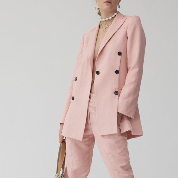 Derek Lam 10 Crosby Oversized  Blazer Blush - Picture 2 of 8